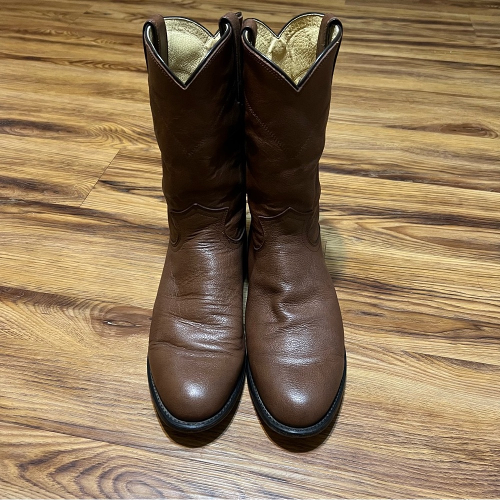 justin bullhide cowboy boots Size 8D - Picture 2 of 7
